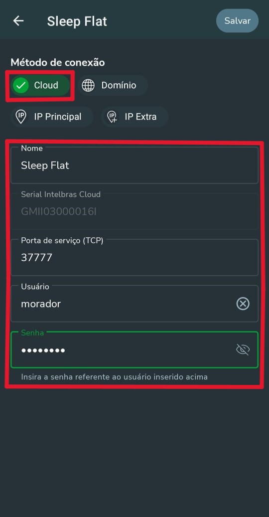 Imagem com o passo a passo para configuração das câmeras